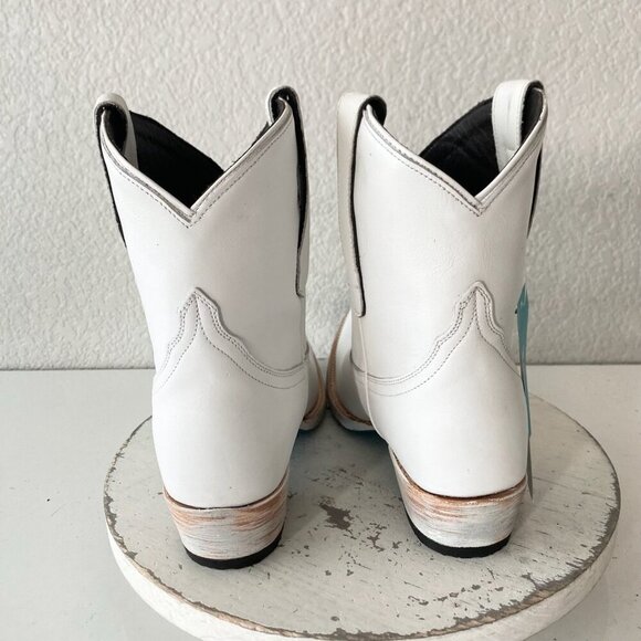 Lane EMMA JANE Womens Cowboy Bootie 7.5 White Western Cowgirl Short Ankle Boots - Picture 3 of 11
